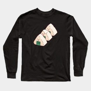 Cute Cat Onigiri Long Sleeve T-Shirt